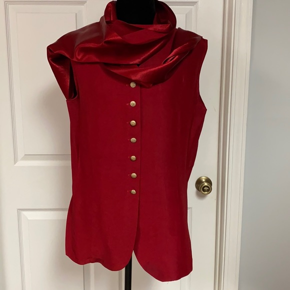 Christie of CA rayon silky red scarf- one size - Picture 7 of 12